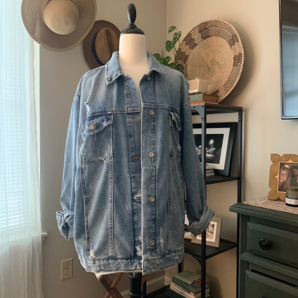 Free People denim trucker jacket